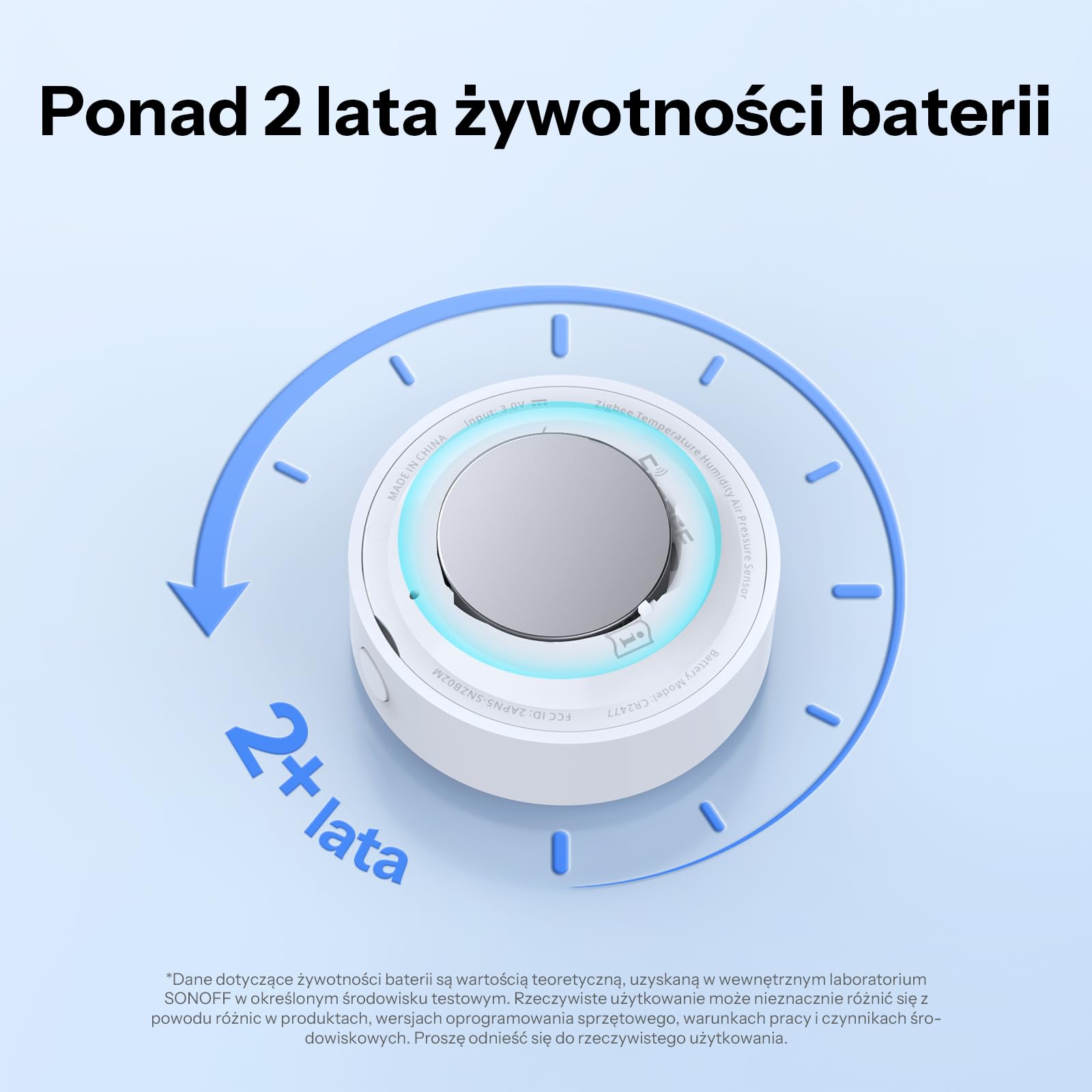 SONOFF SNZB-02M AirGuard TH Pressure Zigbee Temperatura Wilgotność Sensor | Zigbee Smart Termometr Higrometr Barometr z Powiadomieniami w Aplikacji, Zdalny Monitoring do Szklarni i Piwnicy na Wino