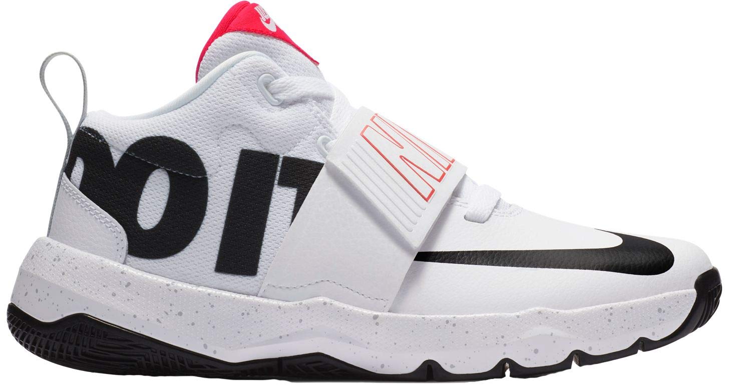 Nike Team Hustle D 8 JDI (PS) (12 M US Little Kid, White/Black-Lt Crimson)