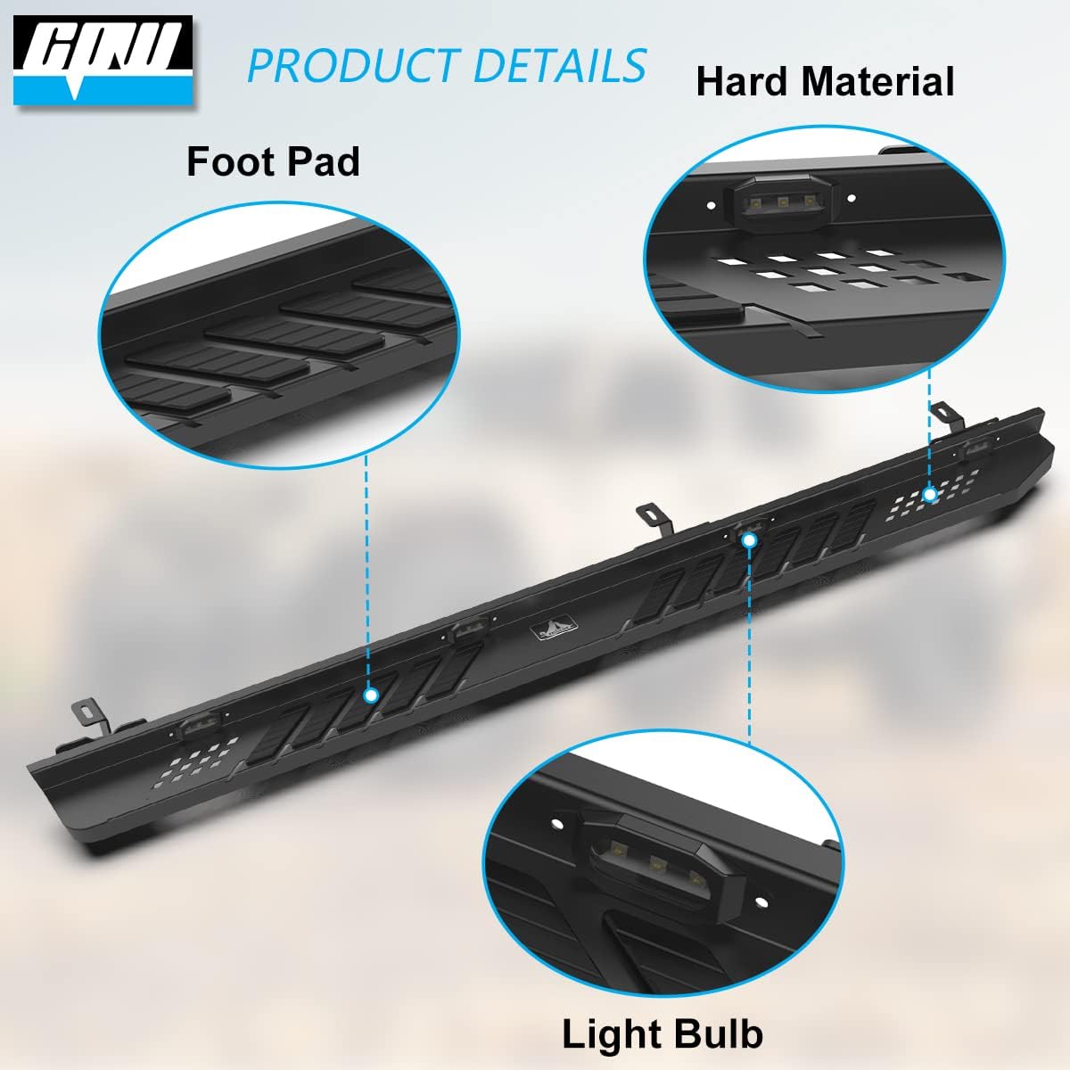 CPW Running Boards Compatible with 2019 2020 2021 2022 2023 2024 2025 2026 Jeep Gladiator JT 4 Doors, Black Heavy Duty Steel Side Steps