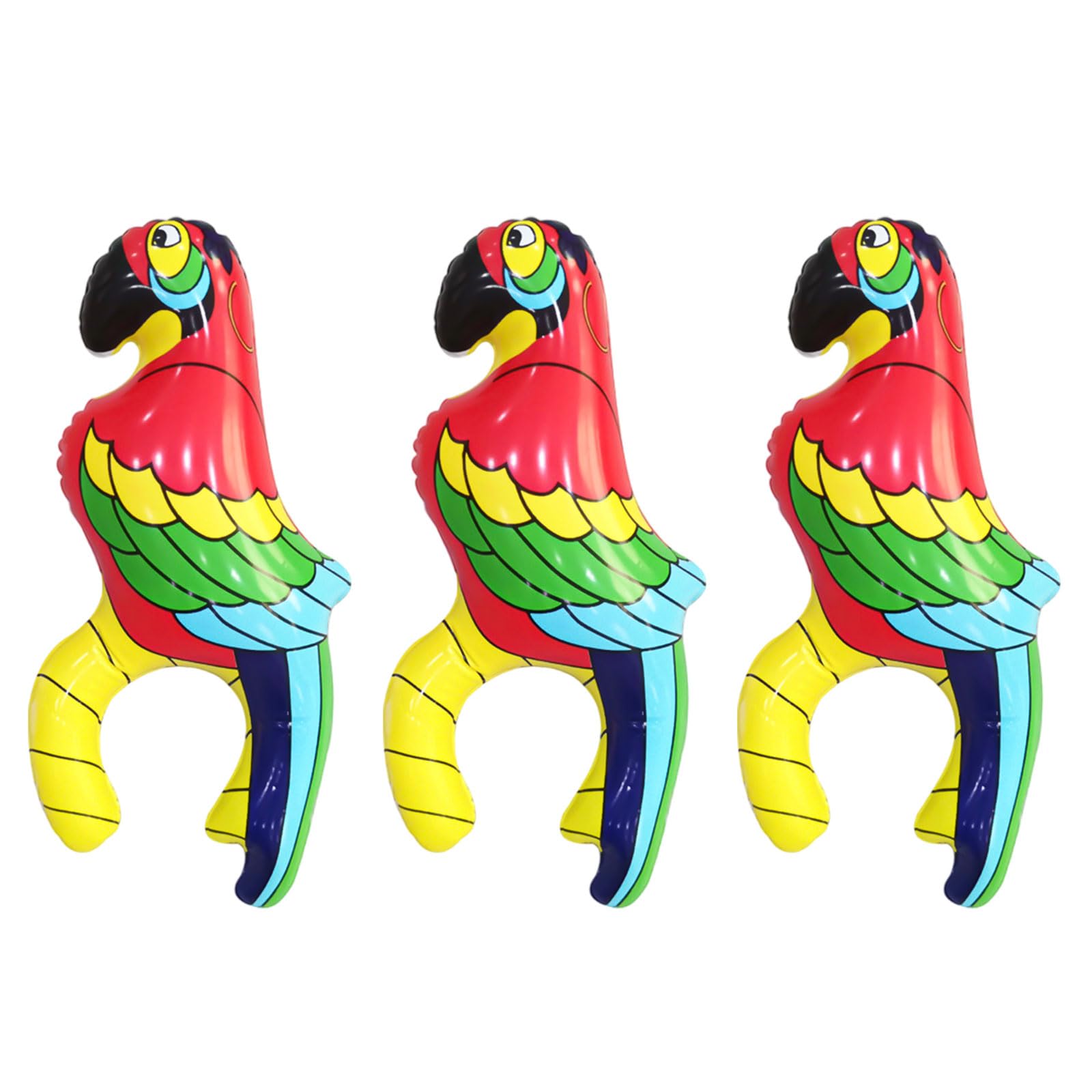 UILYNIU 3 Piezas Inflatable Parrot, Hinchable para Fiestas, Juguetes Inflables, Decoración del Partido Playa, Decoración Inflable de Loro para Fiesta Temática de/Selva Fiesta (Multicolor)