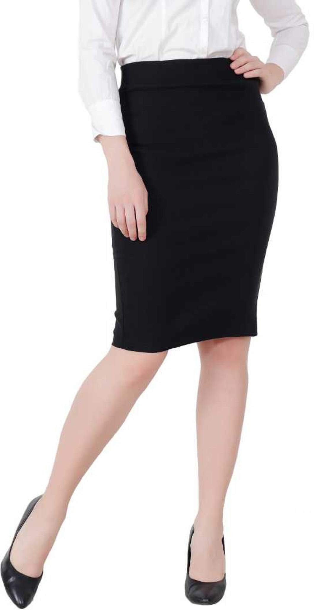women solid pencil skirt
