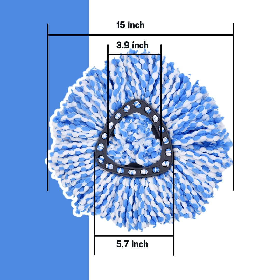 Ersatz-Moppköpfe kompatibel mit Vileda Turbo 2-in-1, Mikrofaser-Turbo-Moppkopf-Ersatz, Vileda-Mopp-Kopf-Ersatz, Dreieck-Schwenkmopps (Blau und Weiß)