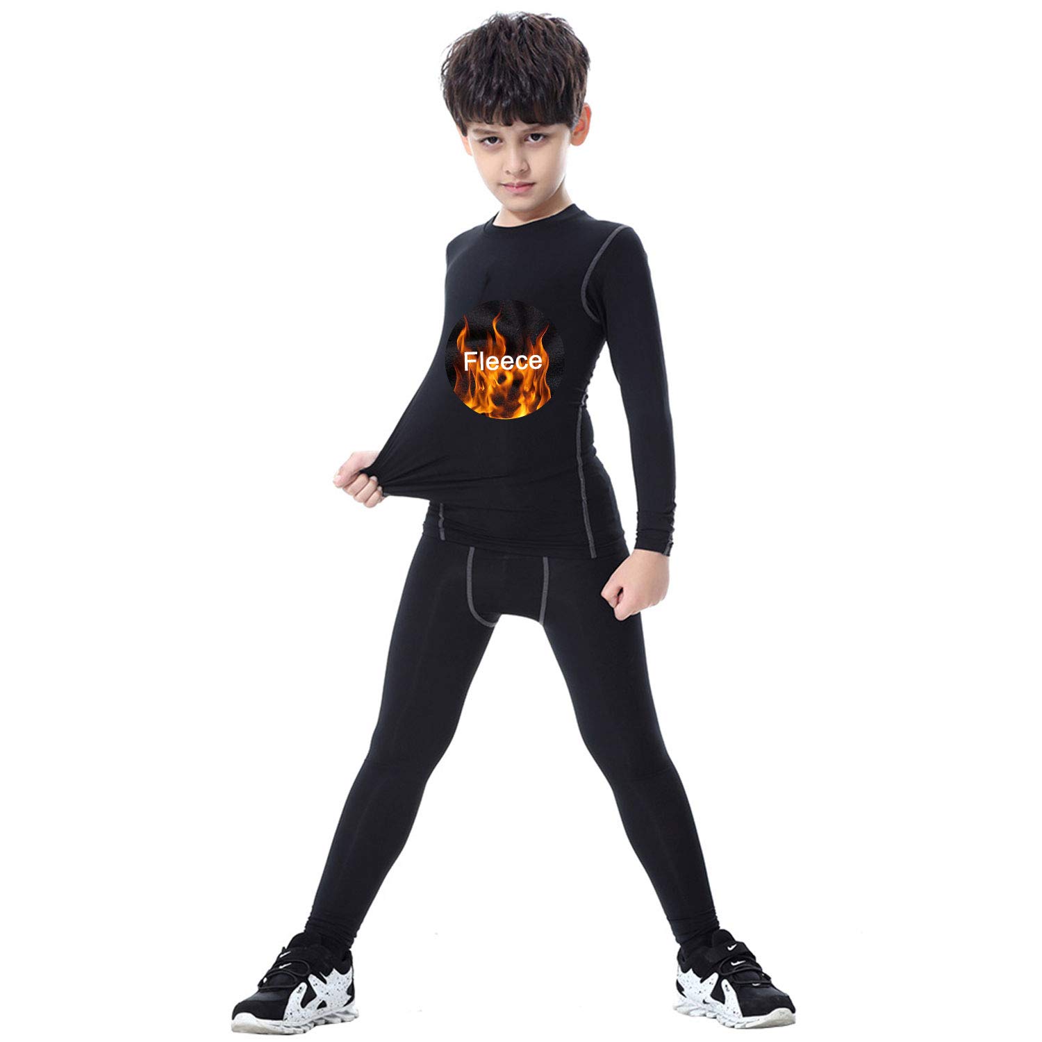 Conjunto de ropa interior térmica para niños de 2/3/4/5 piezas de compresión deportiva y camisas, capa base, ropa interior térmica