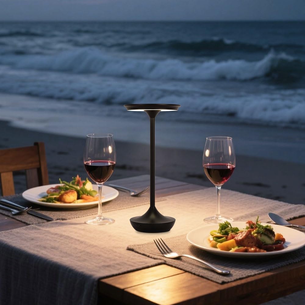 EJQ Kabellose Tischlampe, wiederaufladbar, 6000 mAh batteriebetriebene LED-Tischleuchten für den Außenbereich, tragbar, Touch, dimmbar, Tischlampe für Schlafzimmer, Terrasse, Kaffee, Restaurant