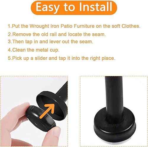 Miniatura 6 de Paquete de 24 tapas redondas de plástico para patas de muebles de patio de 1-12 pulgadas, protectores de suelo para patas de sillas de patio,