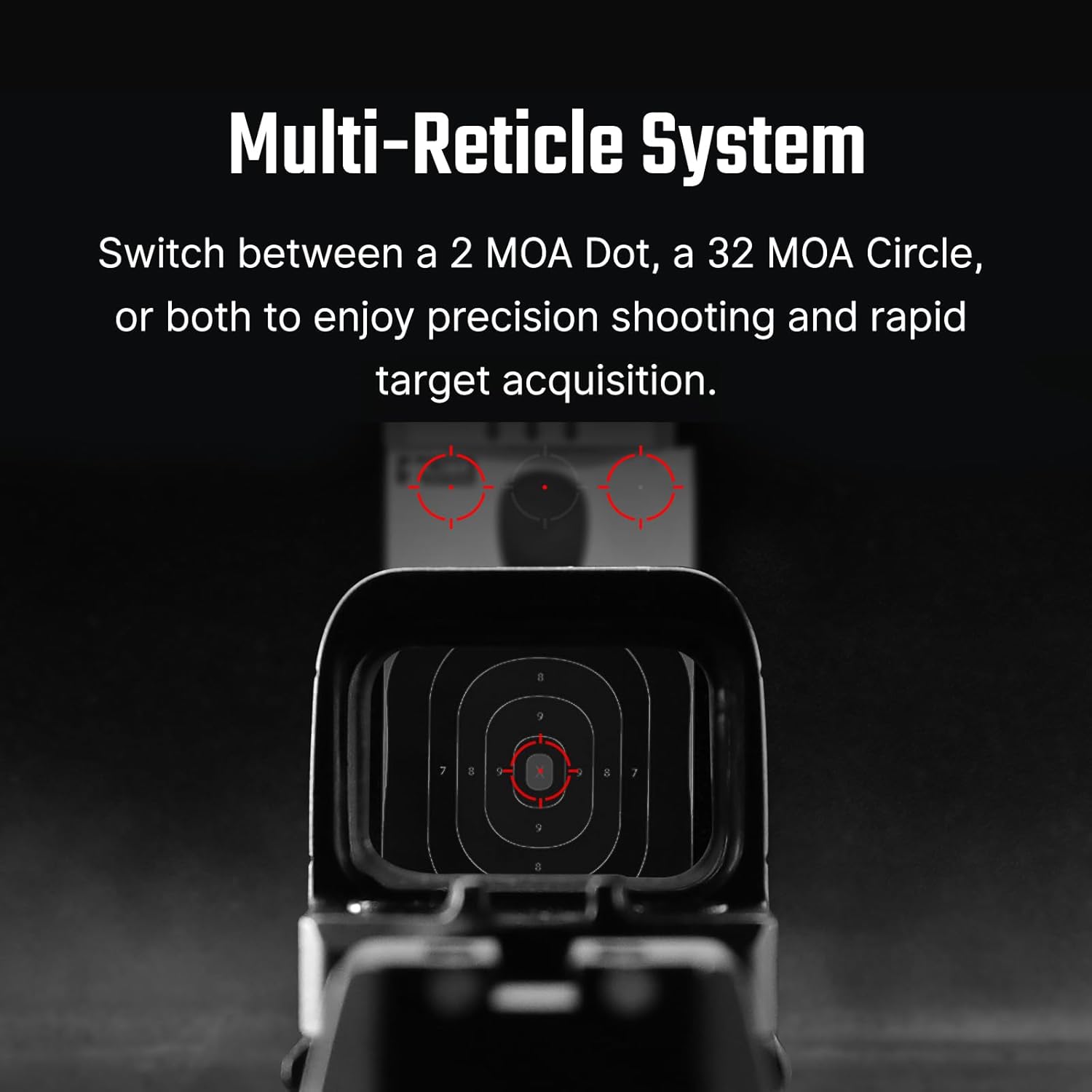 OSIGHT SE Enclosed Micro Reflex Sight – 2 MOA Dot & 32 MOA Circle Dual Reticle, RMSc/K Footprint Compatible, Compact Enclosed Red Dot Sight for Concealed Carry