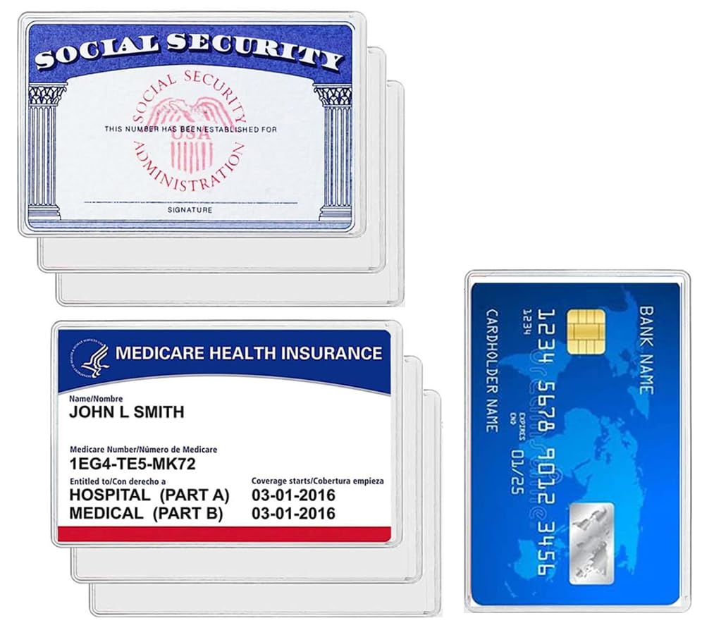 social security card protector sleeve Amazon.com : New Medicare Card Holder Protector Sleeves, 12Mil Clear PVC  Soft Water Resistant Medicare Card Protector Sleeves for Credit Card  Business Card Social Security (Matte 6 Pack) : Office Products