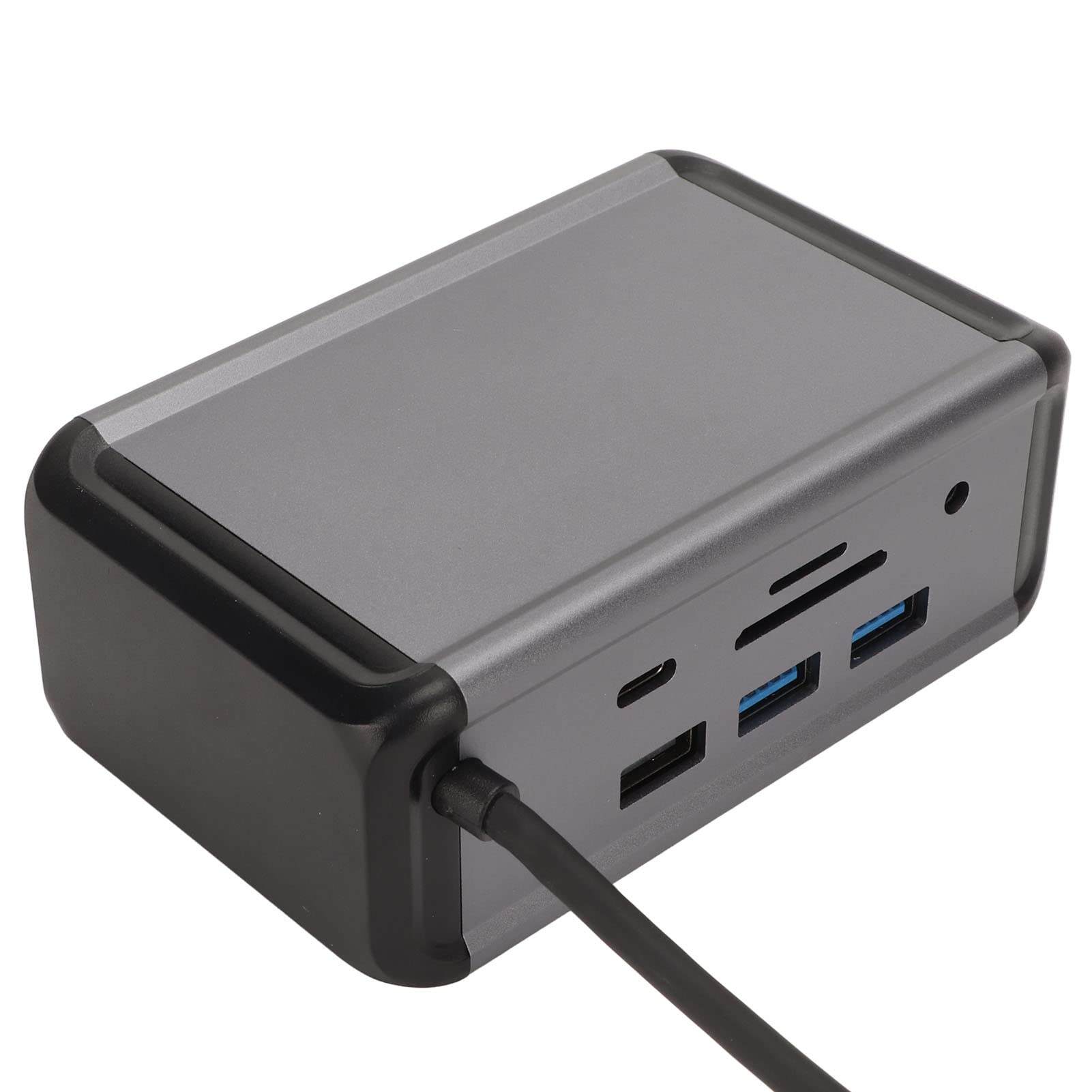 Adaptador de Concentrador USB C 12 en 1 para Interfaz Multimedia de Resolución 4K y Conexión de Red por Cable, para Trabajadores de Oficina Gris Aluminio (Gris)