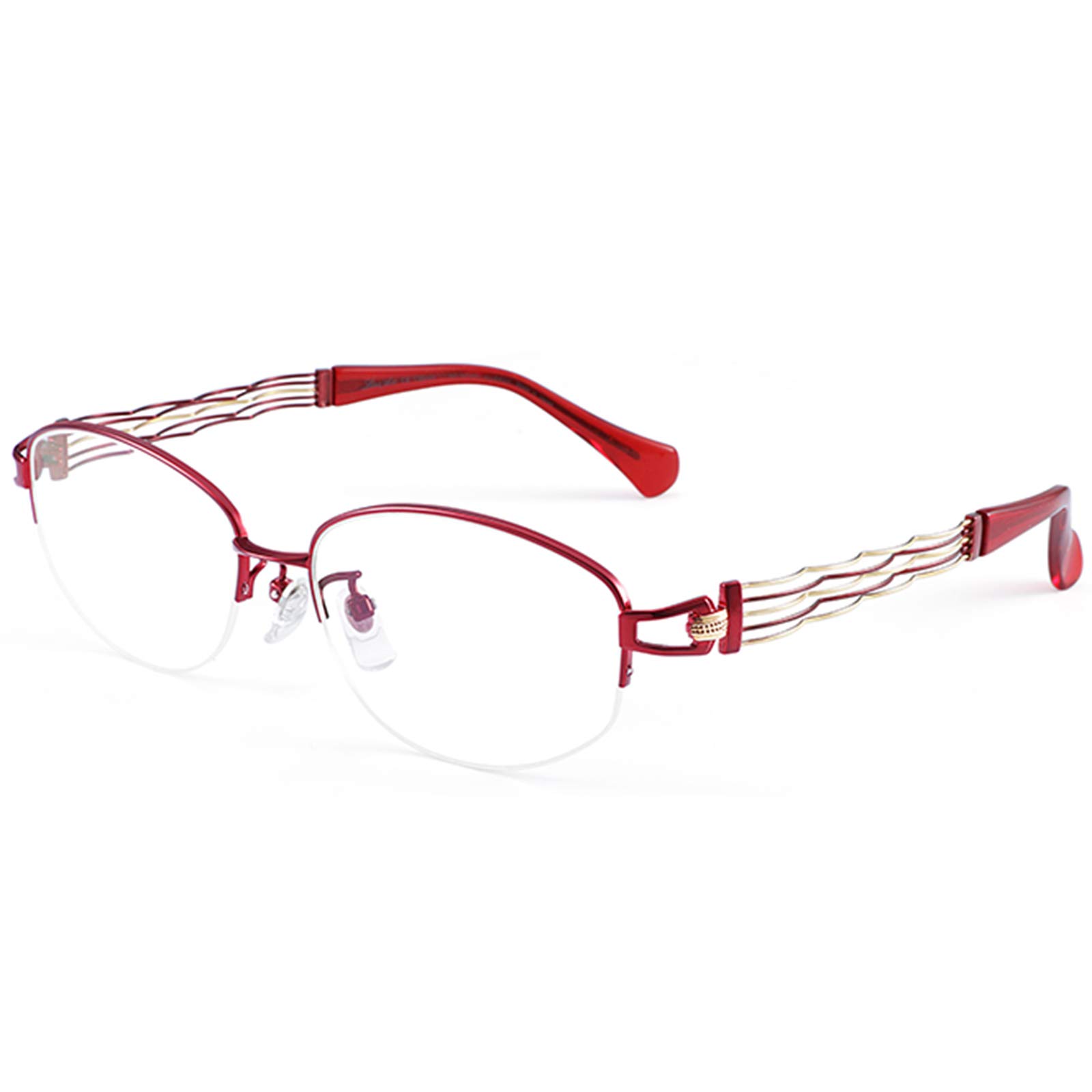 ZXCVBAS Blue Light Blocking Reading Glasses Fashion Readers for Women Anti UV Ray Glare Computer Eyeglasses Pure Titanium