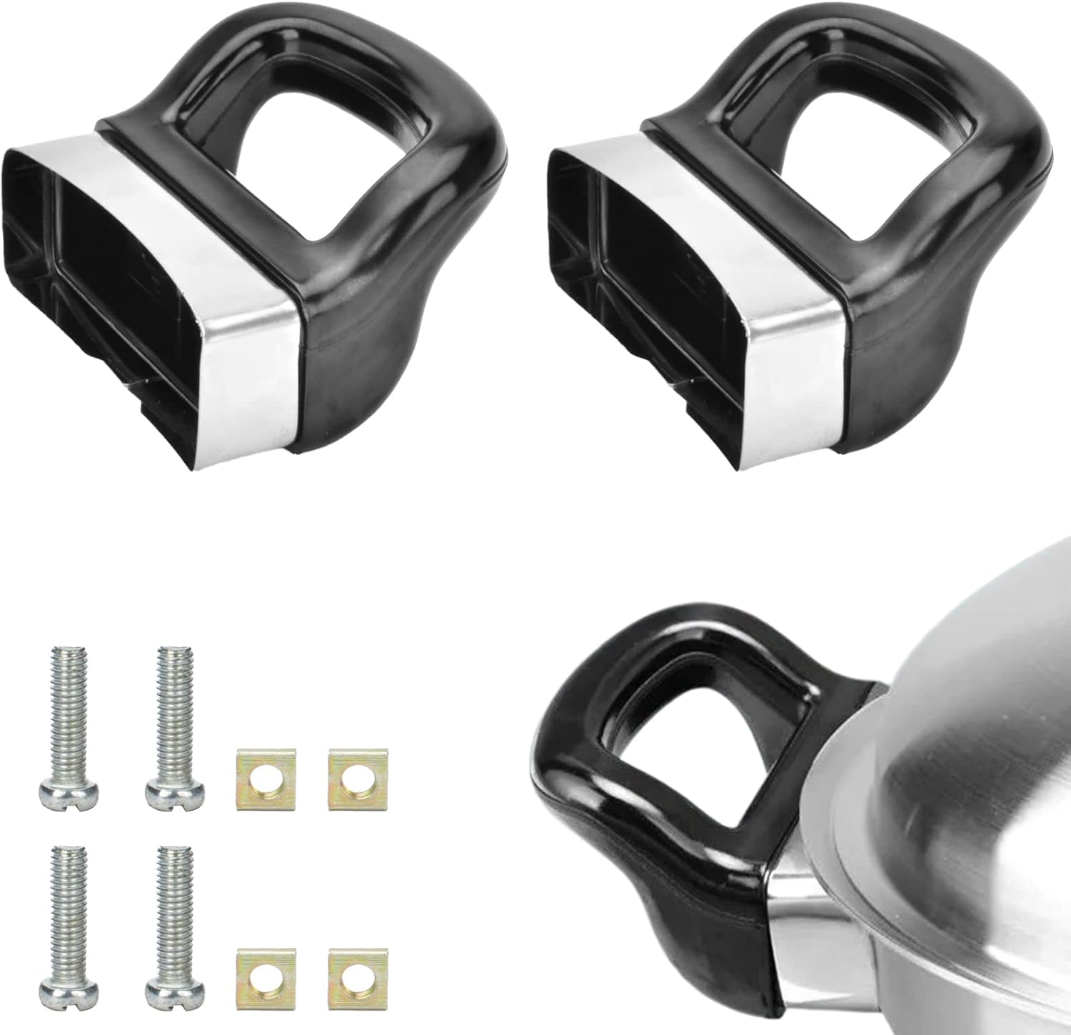 Amazon.com: 2 Pcs Pot Short Side Handles Replacement Pot Metal Handle ...