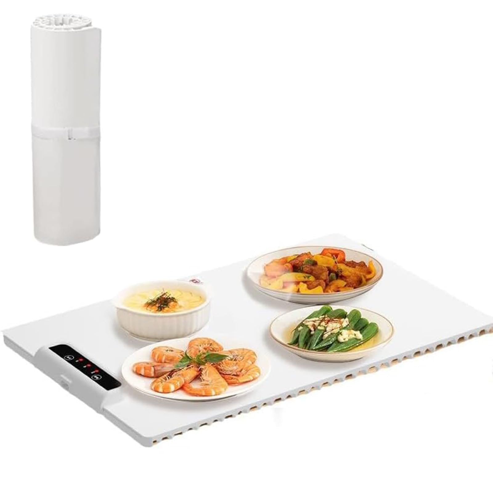 Plateau chauffant électrique pliable avec 3 niveaux de température pour buffets