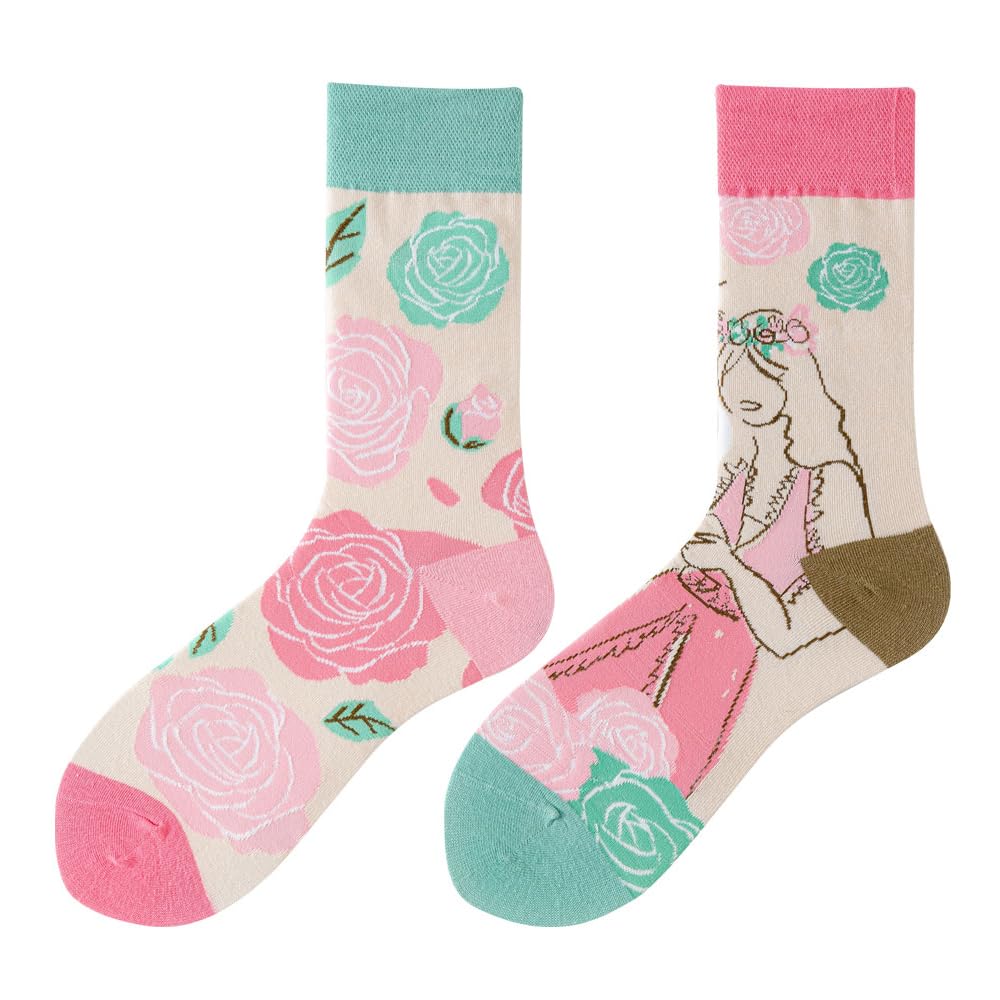 Calcetines Divertidos Unisex para Mujer y Hombre con Diseños Asimétricos en Par - Temas Animales, Comida, Fruta, Deporte y Arte en Algodón - Ideal para Regalos — view 109