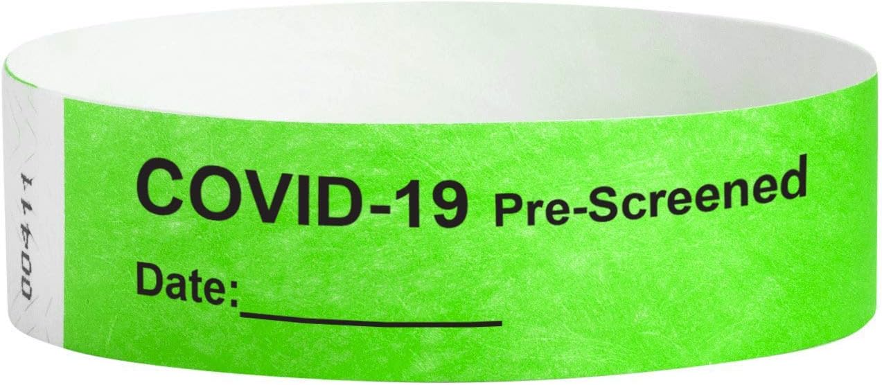 WristCo COVID19 PreScreened Tyvek Wristbands for Events