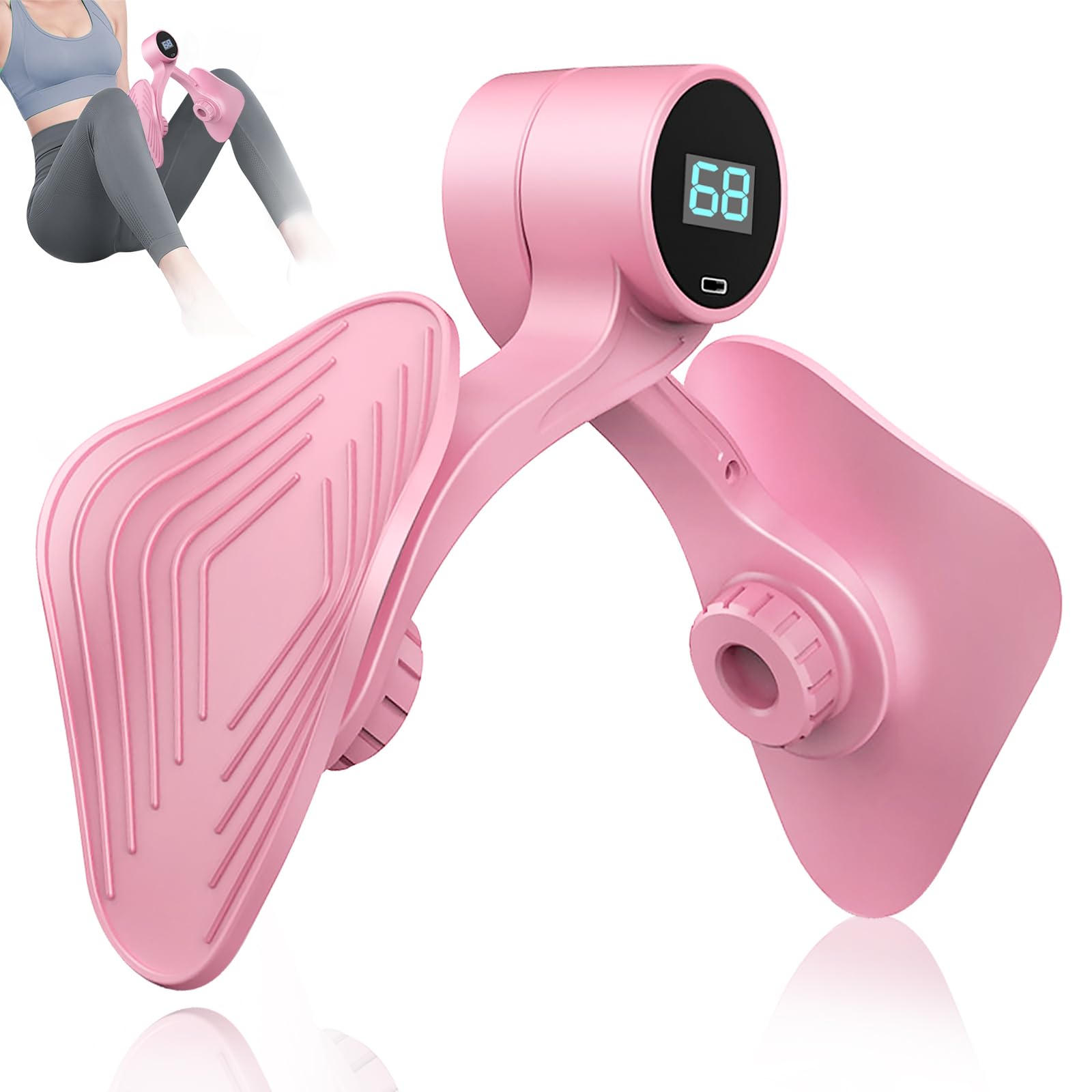 Appareil d'entraînement pour les cuisses, le plancher pelvien, pour la maison, les jambes, les hanches, le plancher pelvien, pour le post-partum, la maison, les jambes (rose)
