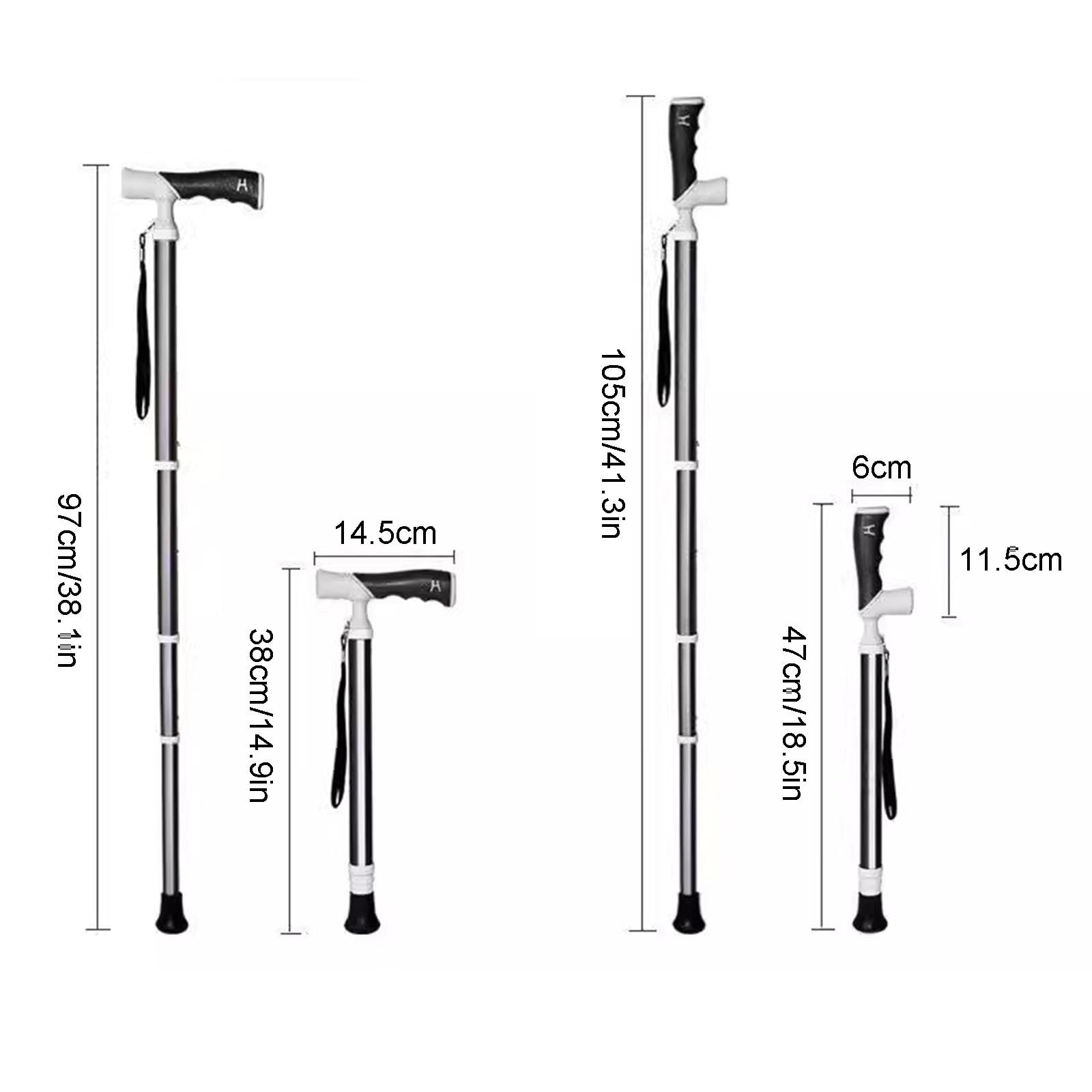 Bastoncini da trekking per donne e uomini bastoncini da trekking regolabili a 4 sezioni per escursionismo campeggio e zaino in spalla impugnatura con rotazione di 90°(Color:Schwarz,Size:38~105cm)