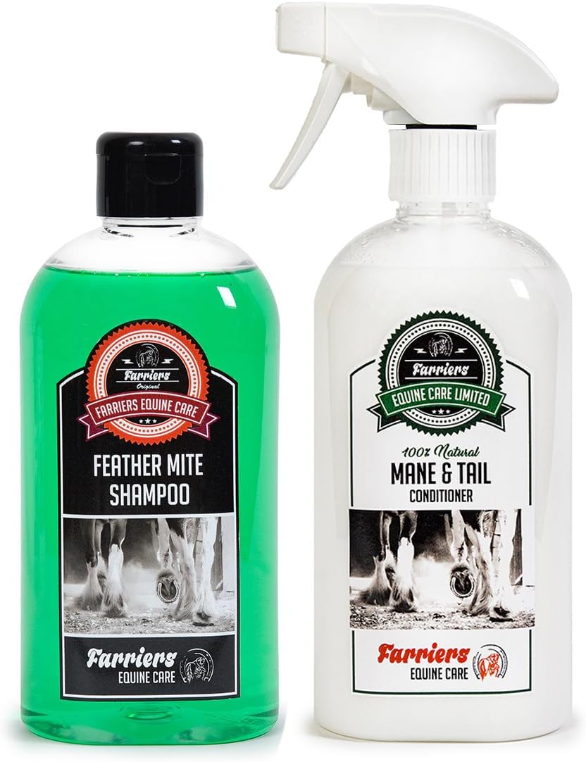 Farriers Equine Care Feather Mite Shampoo with Mane and Tail Conditioner Twin Pack