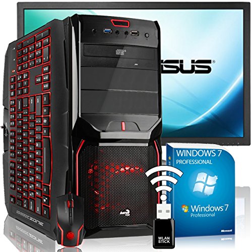 AGANDO Silent Gaming PC-Komplettpaket | Intel Core i7 4790 4x 3.6GHz | Turbo 4.0GHz | GeForce GTX750 Ti 2GB OC | 16GB RAM | 1000GB HDD | DVD-RW | USB3.0 | 60cm (24') TFT | Gaming-Tastatur | Gaming-Maus | WLAN | Win7Pro | 36 Monate Garantie | Computer für Multimedia, Gaming, Büro/Office
