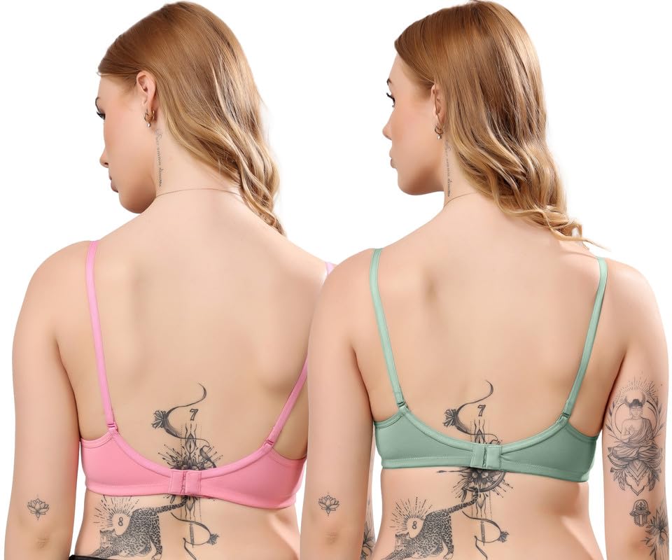 Image of London Hills Regular Bra for Women Everyday Non Padded Wire Free Mid Coverage Cotton Blend