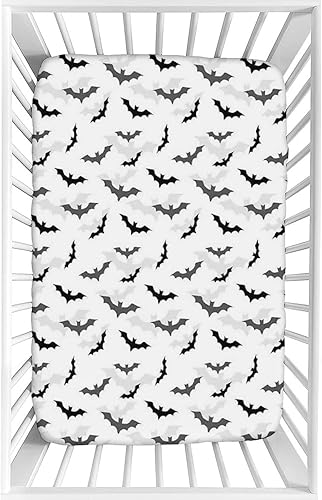 Sábana decorativa para cuna, sábana ajustable gótica de microfibra para cuna para bebés y niños pequeños, 28 x 52 x 8 pulgadas, juego de sábanas de