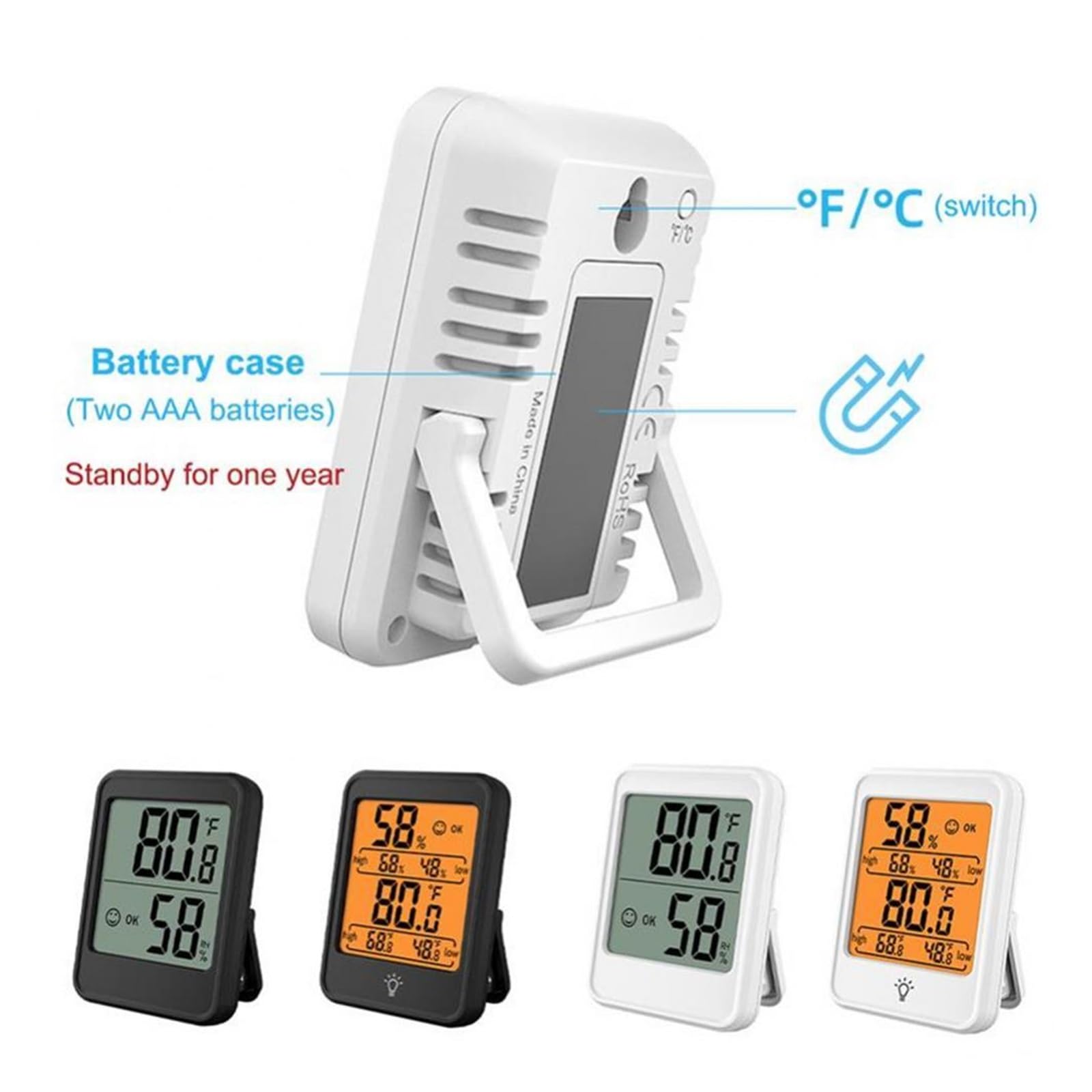 Termohigrómetro Digital LCD, termómetro higrómetro, medidor de Humedad y Temperatura para Interiores, Sensor, estación meteorológica