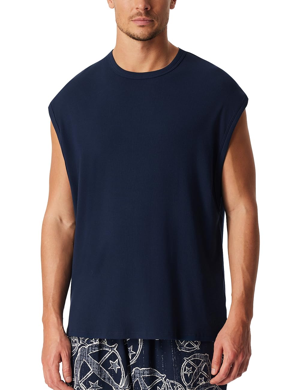 Schiesser Herren Schlafanzugoberteil T-Shirt 0/0 ohne Arm - 183222