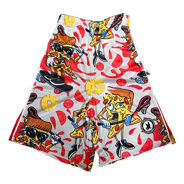 Flow Society Slice of Flow Pizza Boys Lacrosse Shorts | Boys LAX Shorts | Lacrosse Shorts for Boys | Kids Athletic Shorts