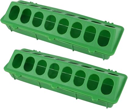 2Pcs Pigeon Feeding Troughs, Anti-Spill Plastic Bird Food Dispenser