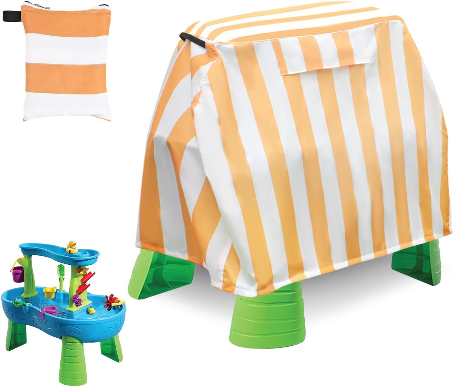 Kids Water Table Cover for Step2 Rain Showers Splash Pond Water Table,Outdoor Toddler Waterproof Dust Proof Anti-UV Outdoor Toys Cover Only Orange