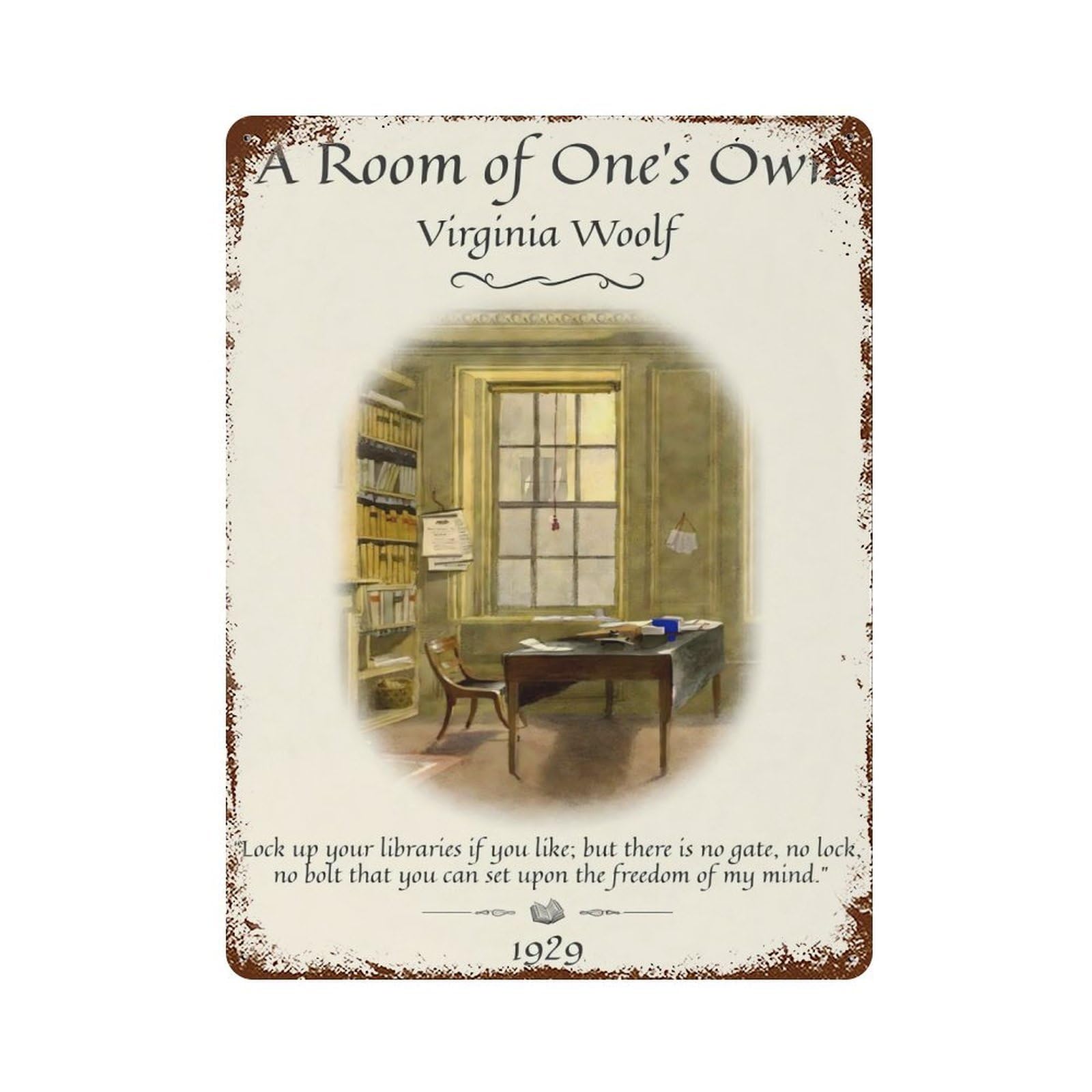 xiaoxiaoshen A Room Book Quotes Literary Wall Decor Art Metal Tin Poster Modern Home Decor Art Home Bar Shop Decorations Vintage Sign 40x30cm