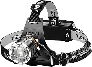 ChunHee Rechargeable Headlamp, Head Lamp 50000 Lumen Super Bright LED Head Light, IPX6 Level Waterproof USB Rechargeable Zoom Headlamp, 90° Adjustable for Outdoor Camping, Running, Cycling, Climbing