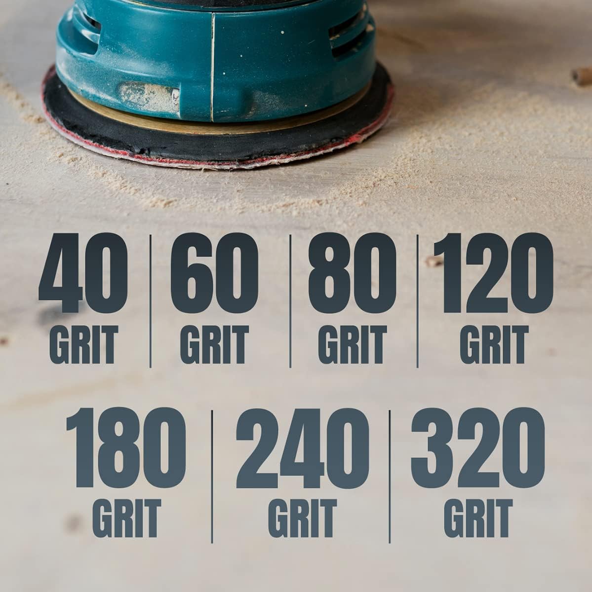 POWERTEC 45018 5 Inch 8 Hole Hook and Loop Sanding Discs, 180 Grit, 25 PK, Sandpaper for Random Orbital Sanders (Pack of 5)