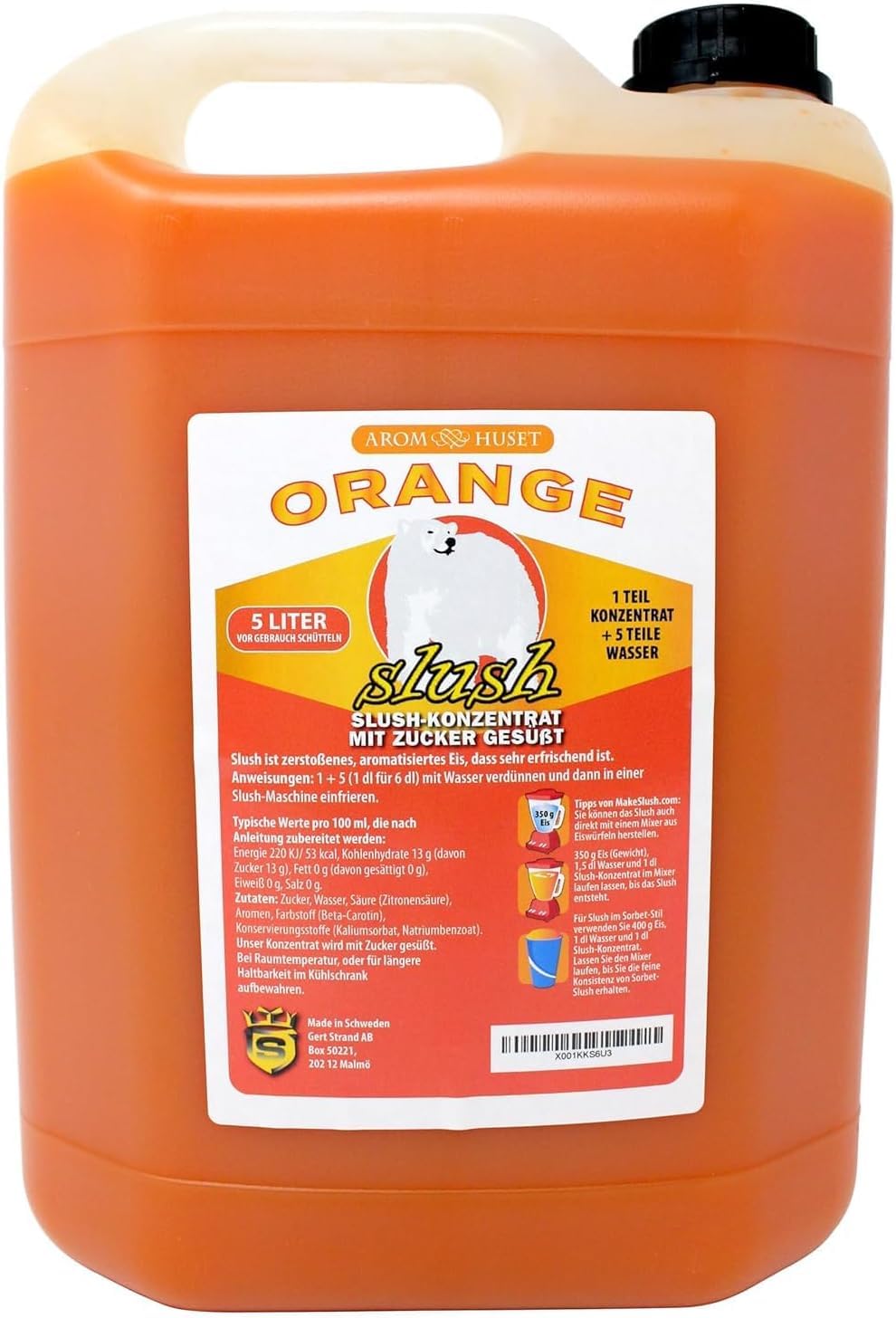 2 Litres Zero Sugar Blood Orange Slush Syrup - 2 Litres – Flavoured Frozen Slushie Syrups Mix for Ice Drinks Machines, Blender Mix, DIY Cocktails & More
