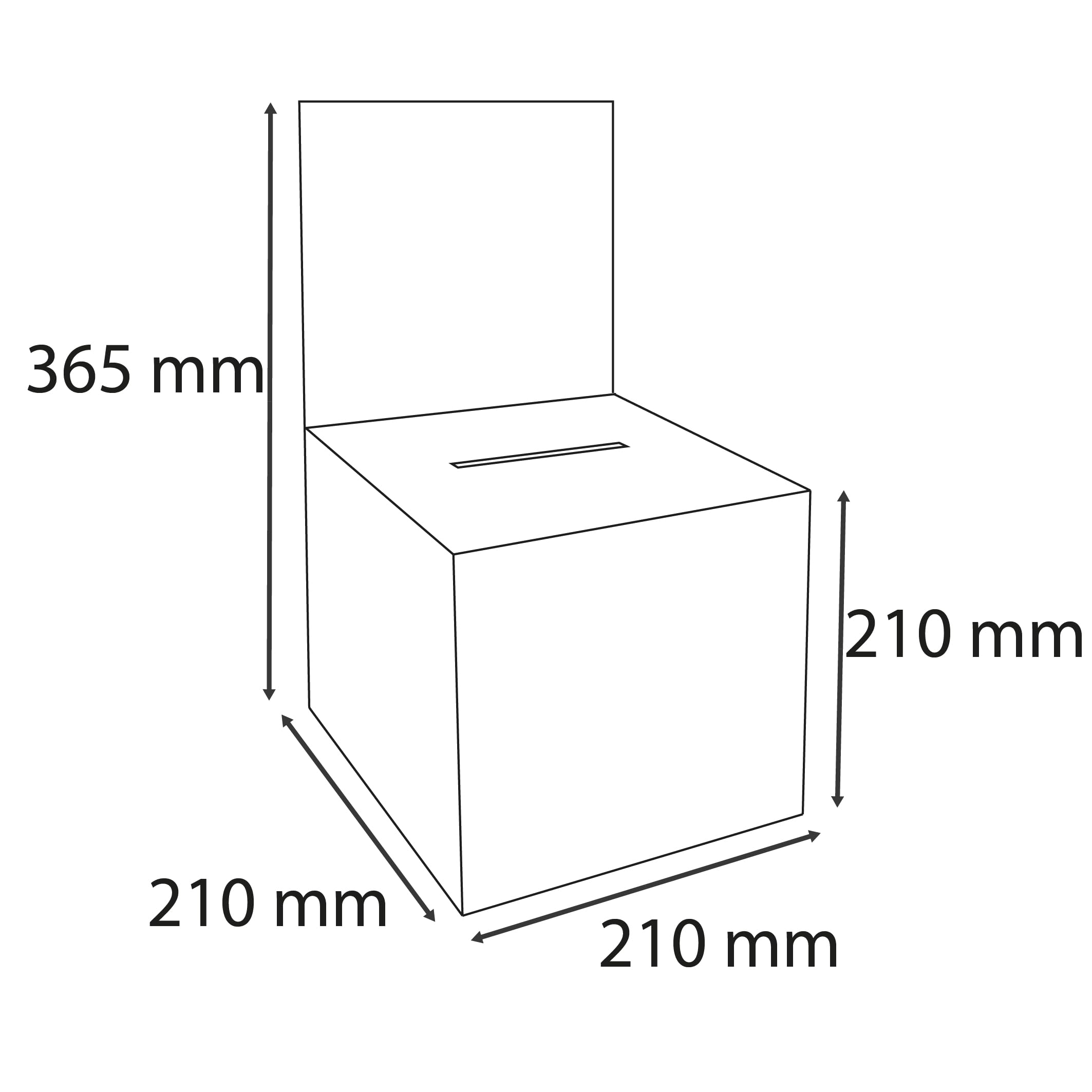 Exacompta - Rif. 89258D - 1 urna con coperchio chiuso a chiave, per banconote, scrutini, scatola per idee, regali, con poster A5, acrilico trasparente, dimensioni: 21 x 21 x 21 cm, colore cristallo