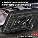 TheGiftKart Tough Armor Bumper Back Cover Case for Oppo Reno 15 Pro Mini 5G | Sliding Camera Cover, Kickstand & Ring Holder | 360 Degree Protection Back Cover for Reno15 Pro Mini 5G (PC & TPU, Black) gallery image