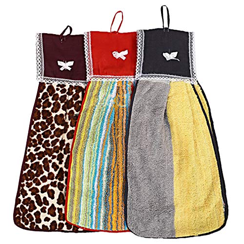 Heart Home Cotton 3 Pieces Washbasin Napkin Towel Set (Multi)- Cthh365