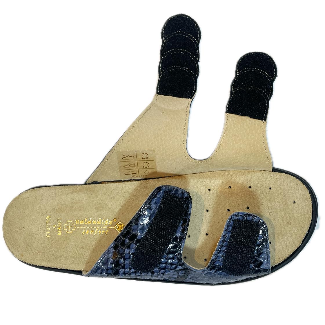 Comfort DONNA sandali in pelle Tylor con doppio strappo e plantare sanitarie produzione qualità EU