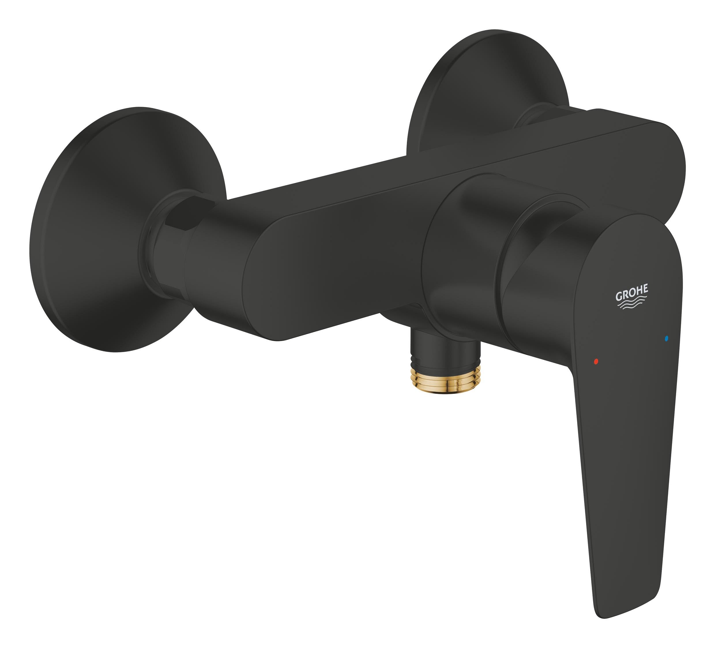 GROHE Start Edge – Miscelatore Doccia a Vista Monocomando (Montaggio a Parete, Cartuccia Ceramica 35 mm, Valvola di Non Ritorno Integrata), Nero Opaco, 24116431