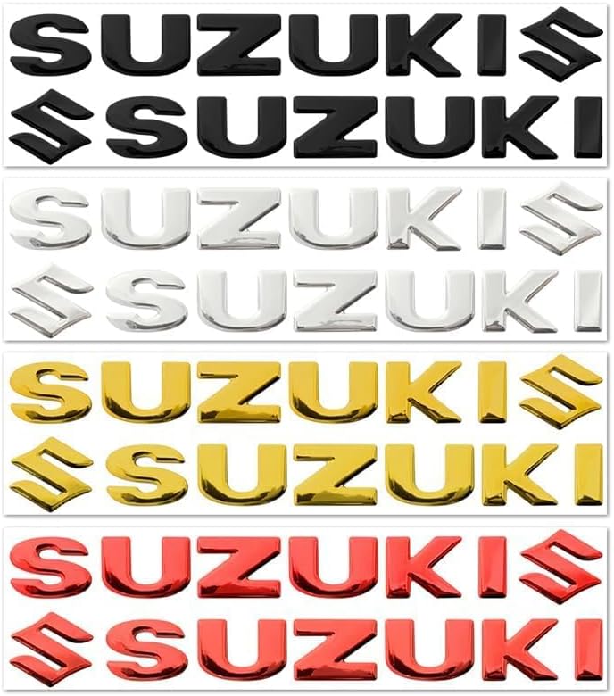 2pcs Car Emblem Sticker for Suzuki, Badge Stickers, Badge Decal Car Sticker, Car Letter Emblems Decal, Decoration Sticker Replacement Accessories,B Gold, normal