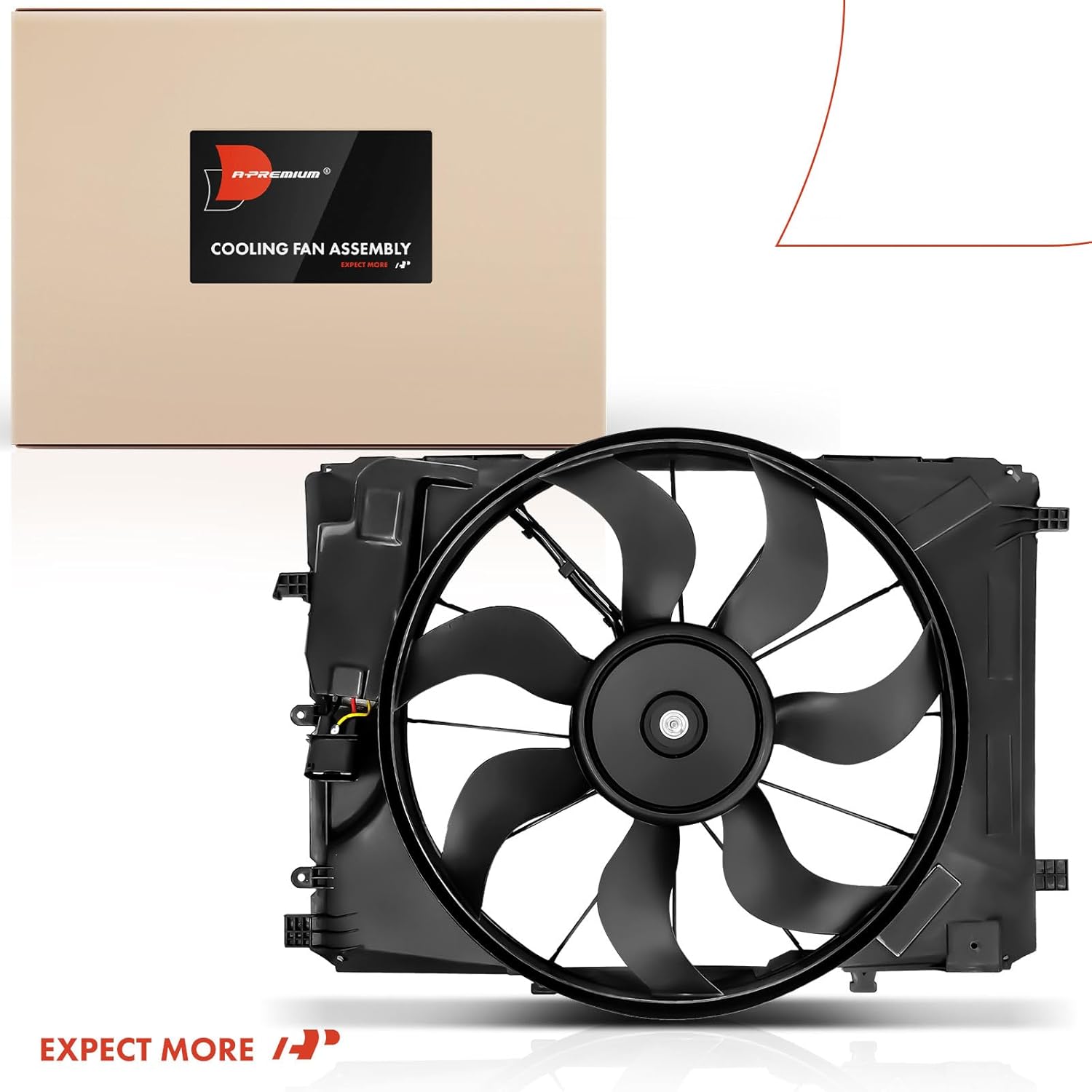 A-Premium Engine Radiator Cooling Fan Assembly Compatible with Select Mercedes-Benz Models - CLA250 2014-2019, GLA250 2015-2020, SLK250 2012-2015 - Replace# 2465000064