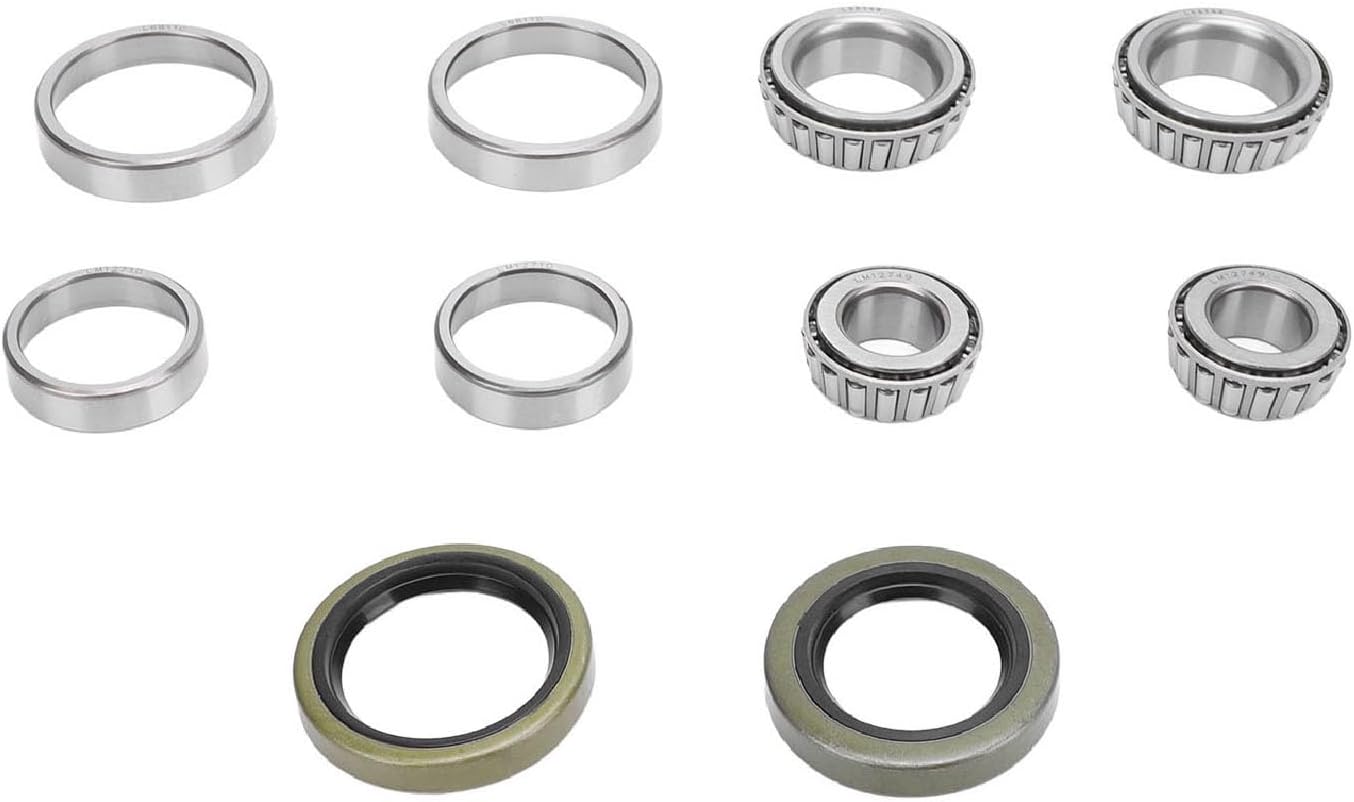 Srliya 10Pcs L68149 LM12749 Trailer Axle Wheel Hub Bearings Kit Alloy Support Reduce Friction for 1-1/16in Trailer Axles Wheel Hub