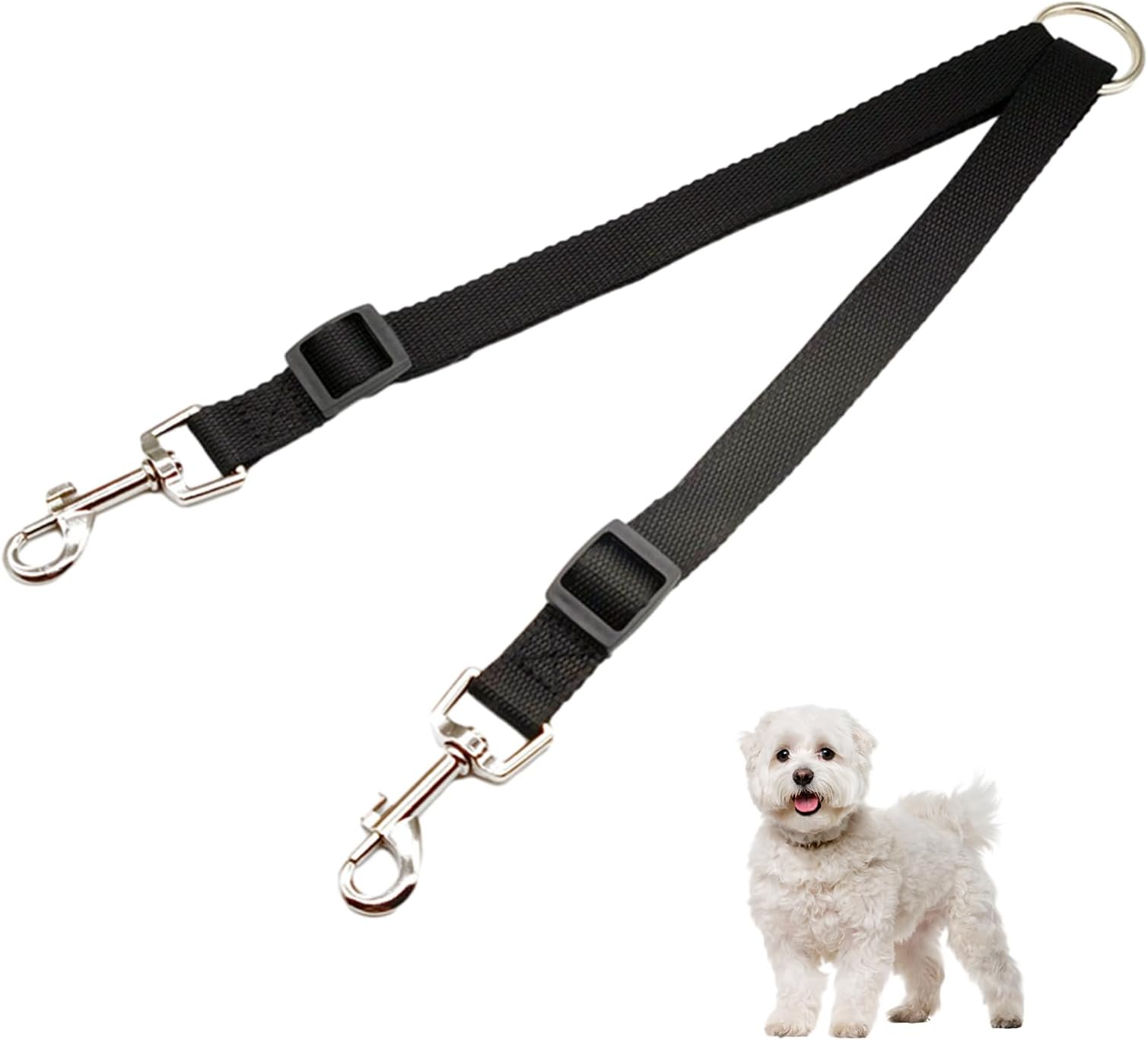 Double Dog Lead for Walking 2 Dogs No Tangle,Adjustable Splitter Leads