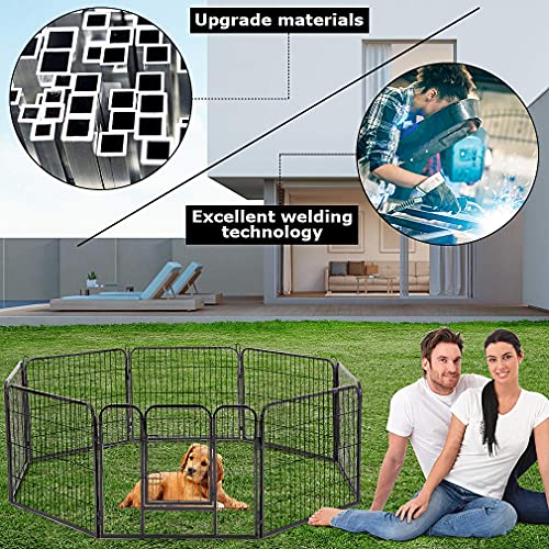 Image of BestPet | Dog Playpen | 32 Inch, 8 Panels | Heavy Duty Metal Pet Exercise Pen | Indoor Outdoor Fence Panels | Rust-Resistant, Removable, Tool-Free Setup | Anti-Skid, Expandable Design