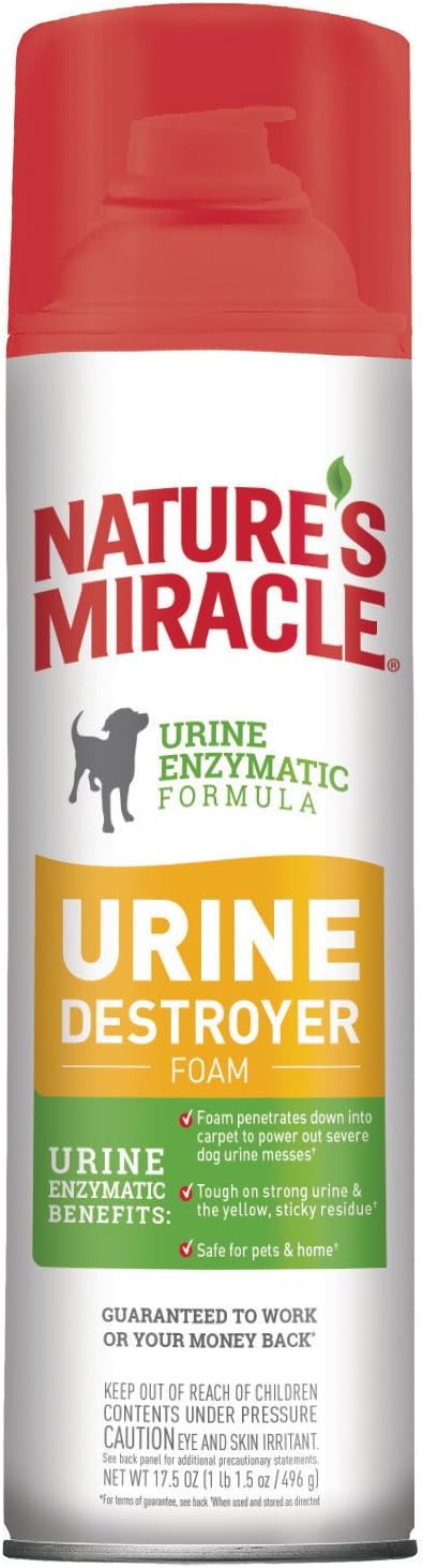 Nature's Miracle Pet Urine Remover, Urine Destroyer Foam, Into Carpet, 17