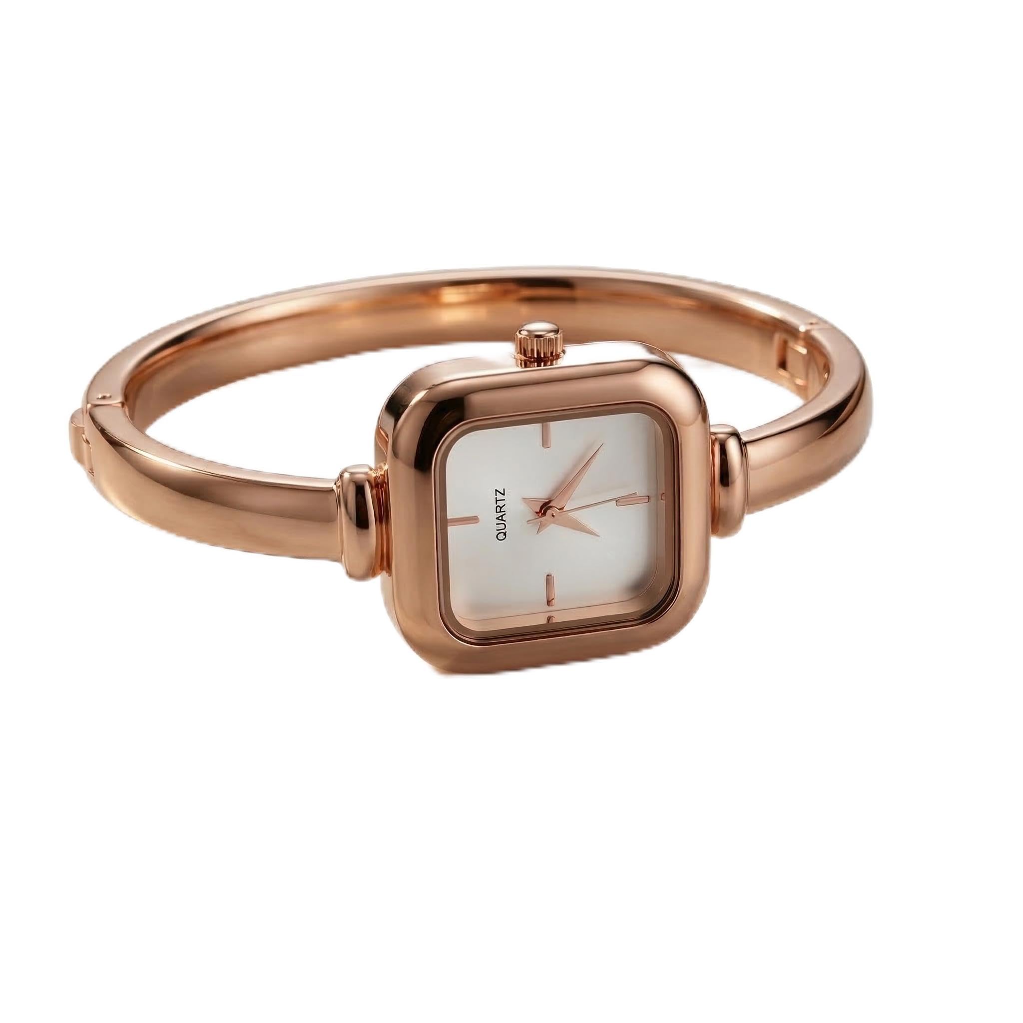 Women's Analog Bracelet Watch | Square Dial Quartz Wrist Watch | Stylish Metal Bangle Strap | Minimalist Fashion Watch for Girls & Women | Casual, Office, Party & Gift Wear-image-34