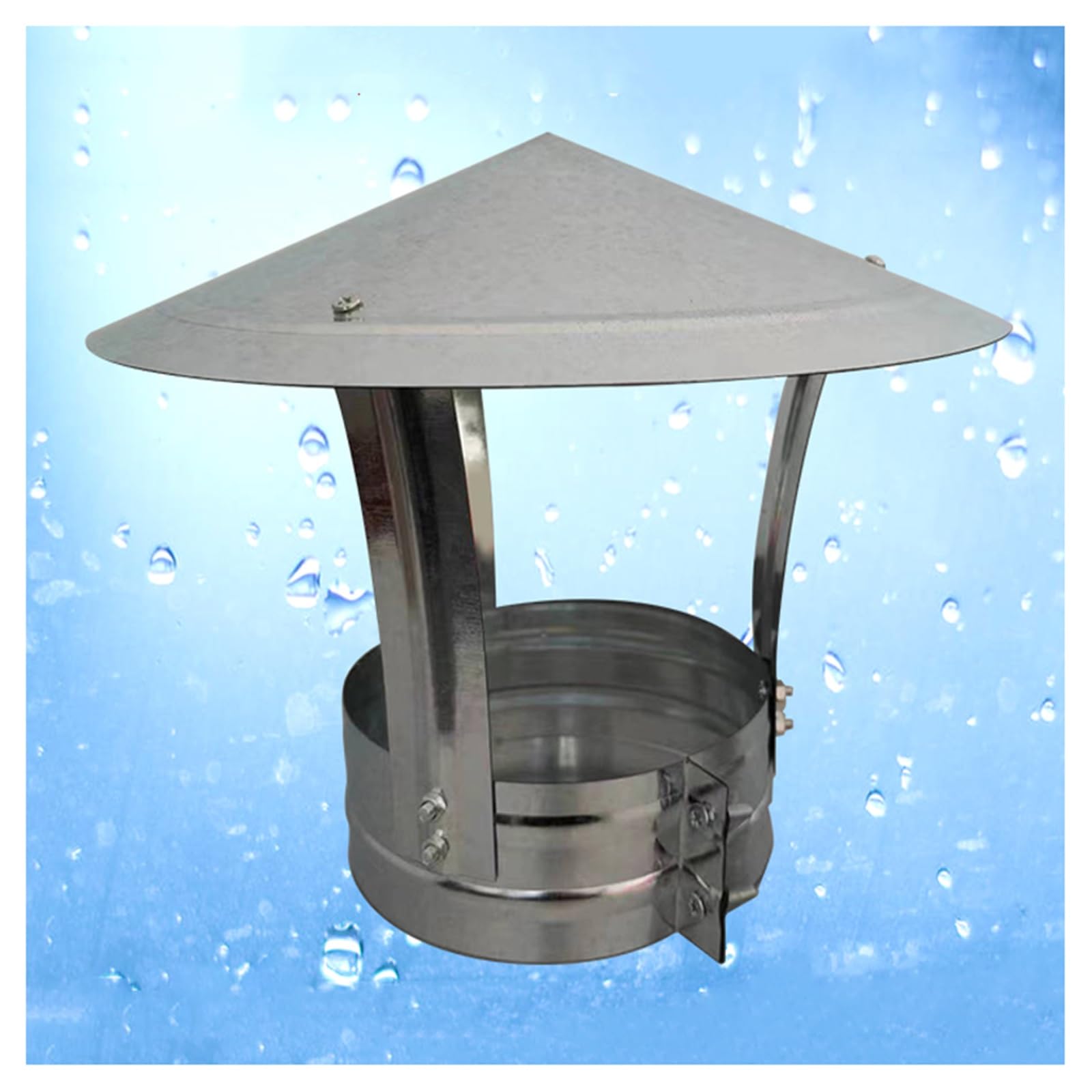 BHFLJSAQ Chimney Rain Caps,Galvanized Cone Top Chimney Cap - Metal Rain Cover Protector, Exhaust Vent Cowl, Roof Vent Cap for Snow & Rain - Durable D12cm x H25cm (4.72in x 9.84in)
