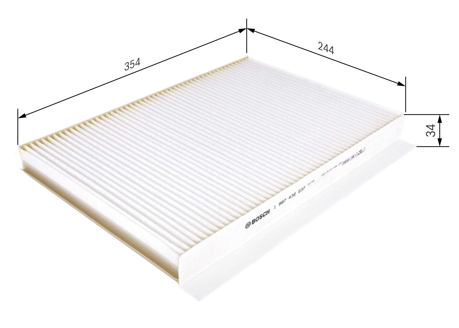 Bosch M2037 Filtre D'Habitacle Standard, Filtre De Remplacement - Contre Le Pollen Et La Poussière Pour Un Air Plus Propre à L'Intérieur Du Véhicule
