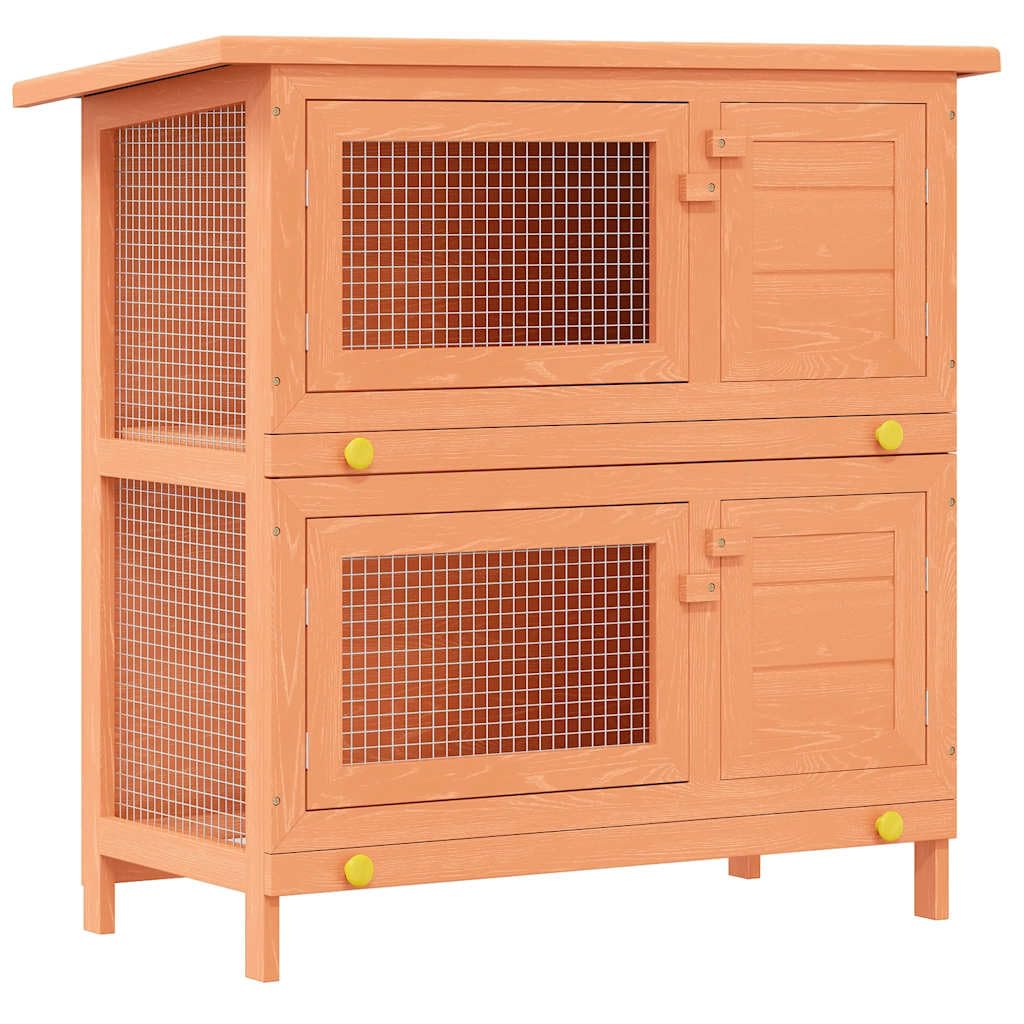 vidaXL Conejera de Exterior Madera 4 Puertas Casa de Conejos Jaula de Mascota