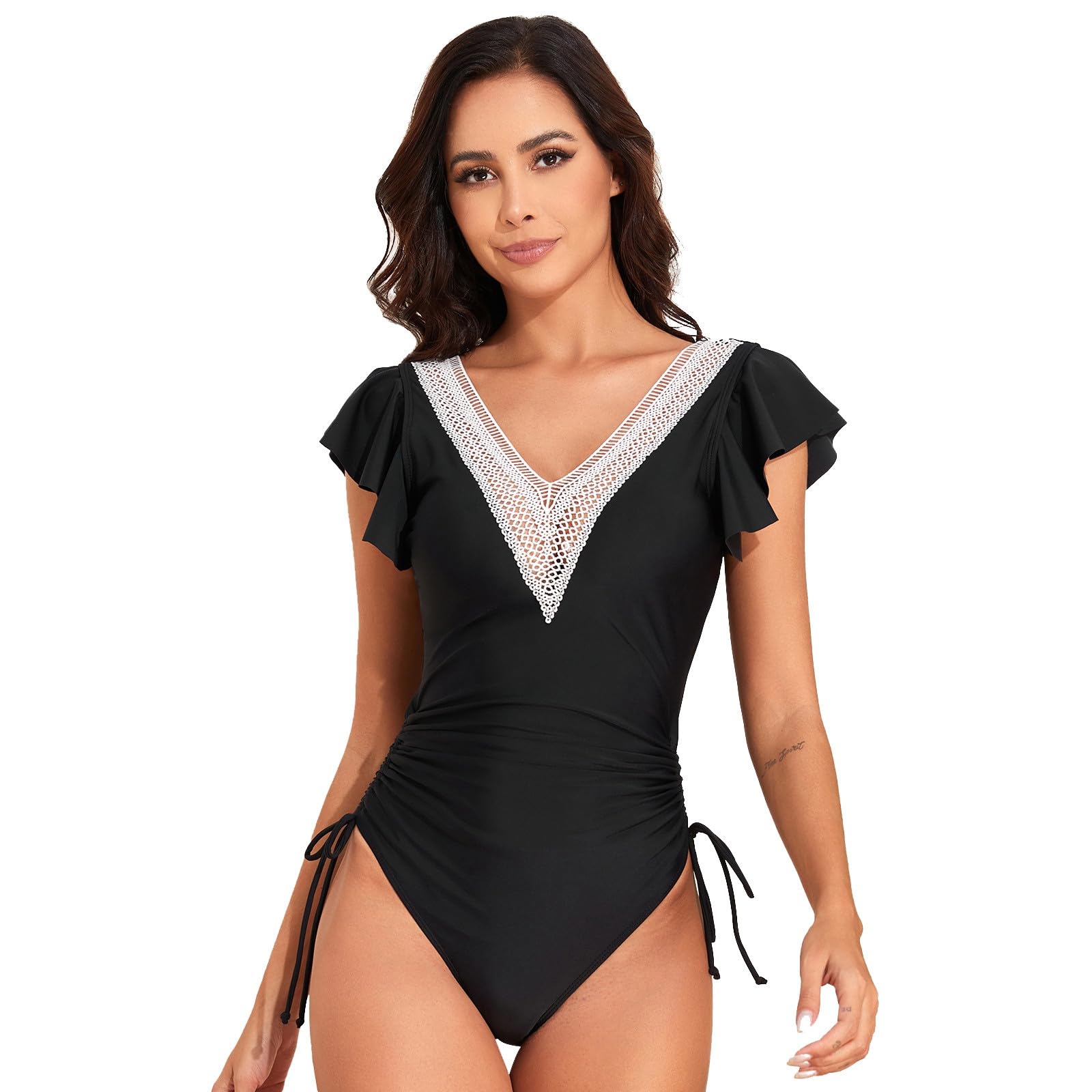 Costume Abbronzante Donna Costume Intero Donna Perizoma Da Bagno Costumi Interi Curvy Contenitivi Senza Spalline Mare Tankini Scollato Per Piscina Copricostume No Segno Abbronzatura Marrone Xs