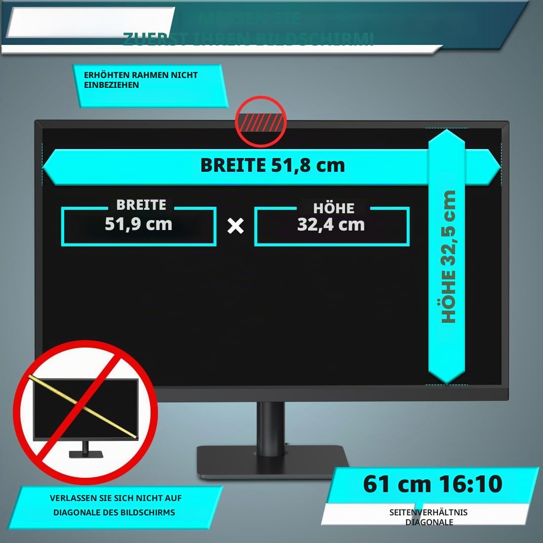 STARY 24 Zoll Monitor 16:10 Blickschutzfolie Seitenverhältnis, Anti-Blaulicht Displayschutz, 24 Inch Abnehmbare Privacy Screen Filter, Blendfreie Schutzfolie