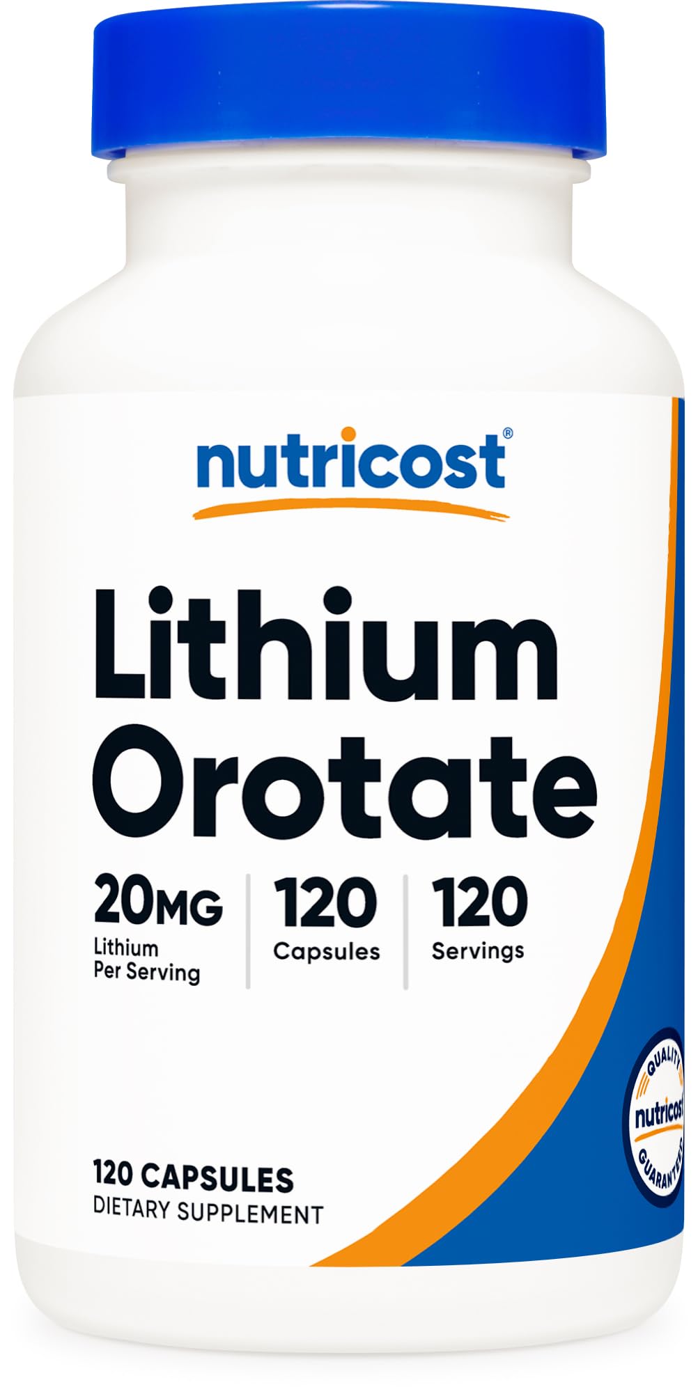 Nutricost Lithium Orotate 20mg, 120 Capsules, Vegan, Gluten-Free, GMO-Free